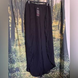 Sheer Black Wide Leg Women's Pants